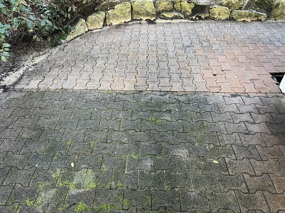 nettoyage de pavés autobloquants en béton - pyla sur mer