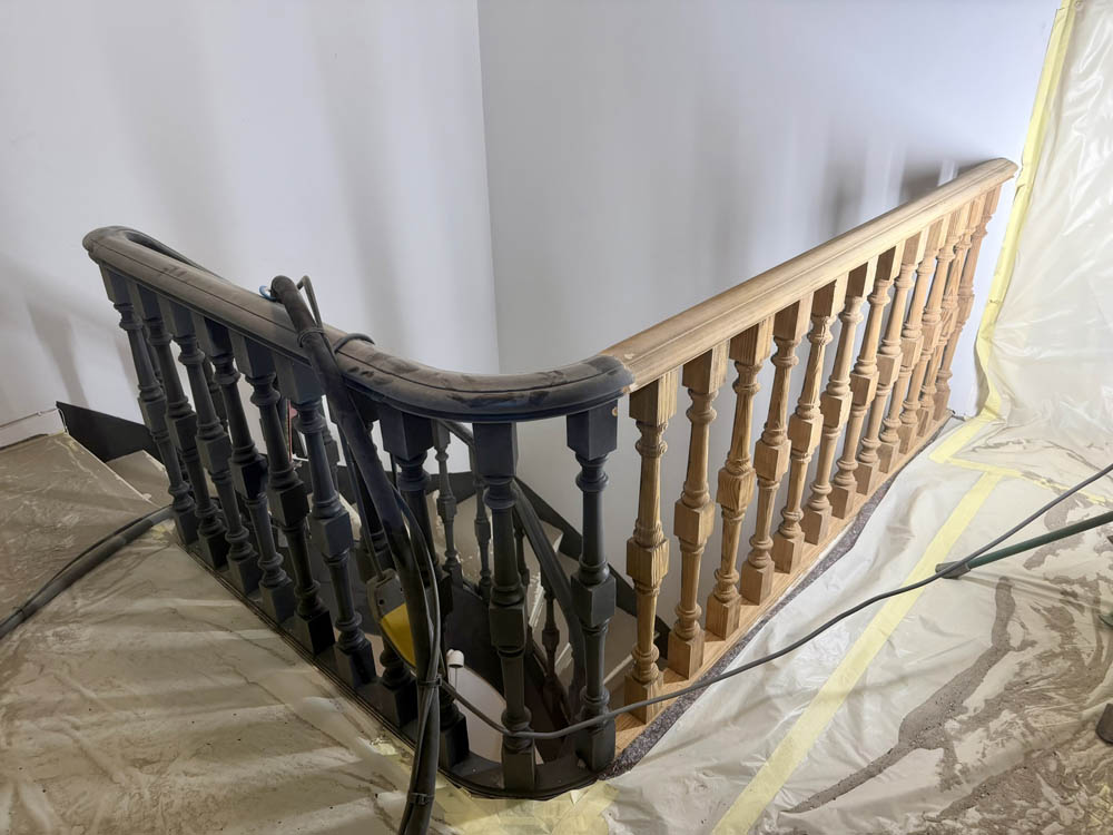 aérogommage rambardes d'escalier sur Arcachon