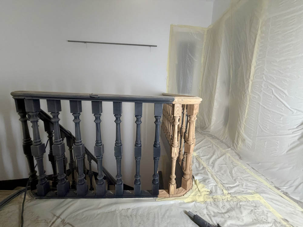 aérogommage rambardes d'escalier sur Arcachon