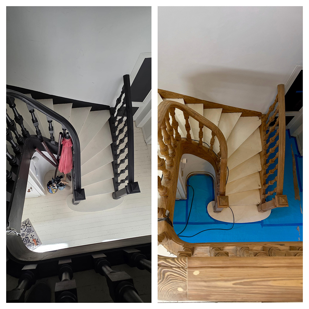 aérogommage rambardes d'escalier sur Arcachon